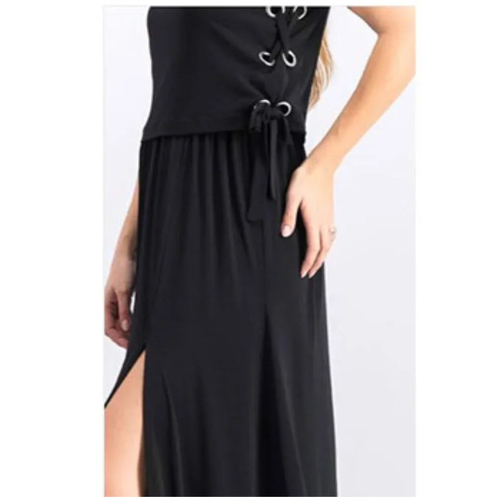 Michael Kors Grommet lace up maxi dress